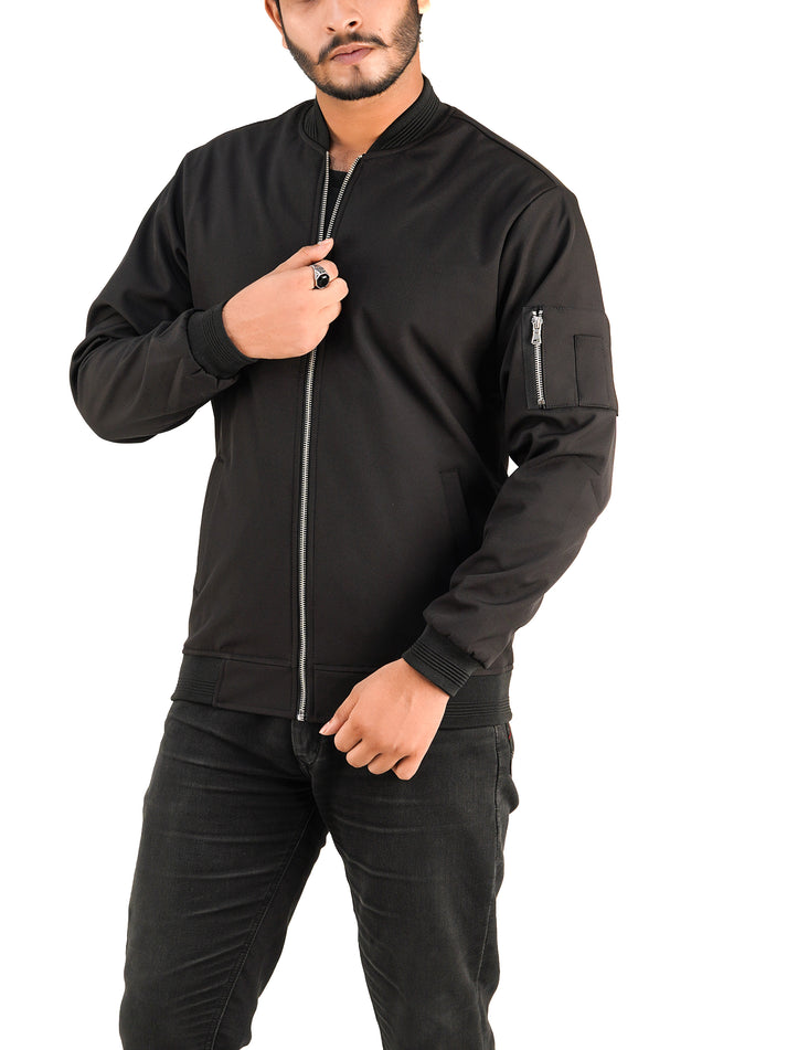 Black Bomber Jacket V-2