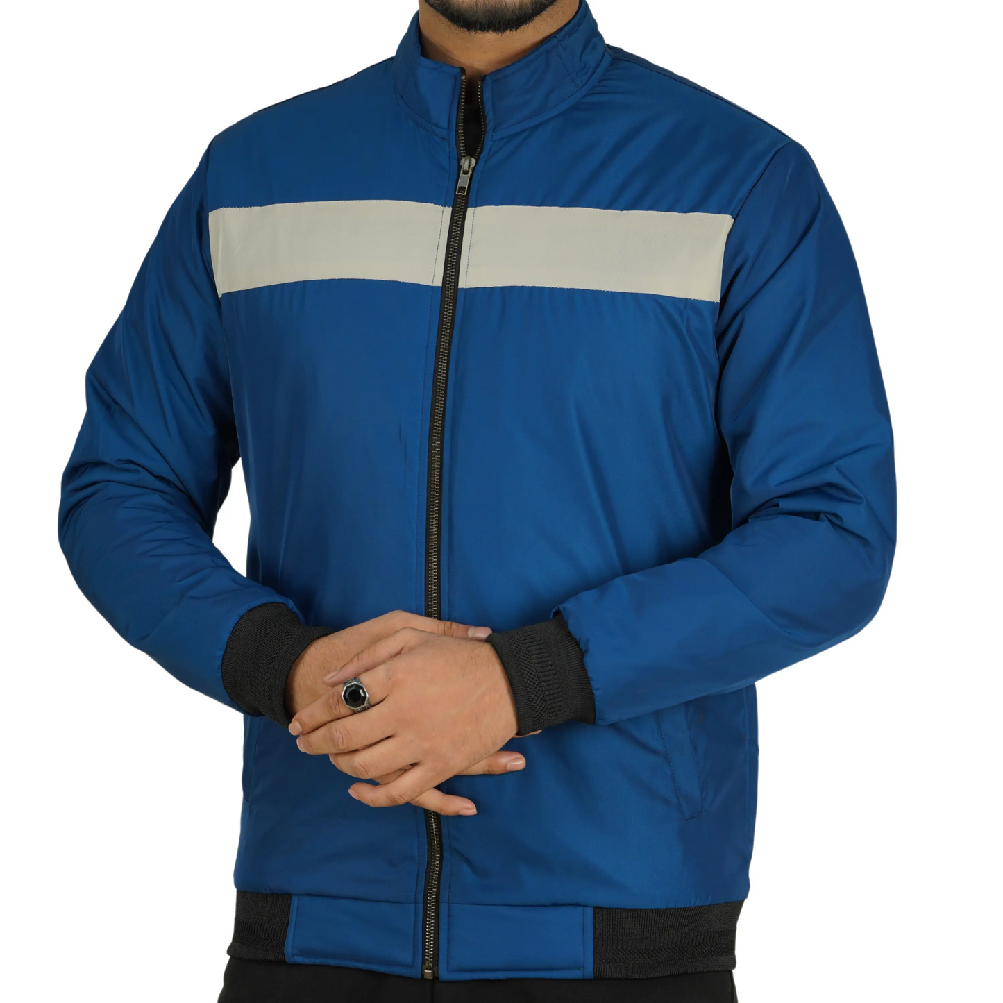 Blue Contrast Tipped Suskin Jacket DGI-430