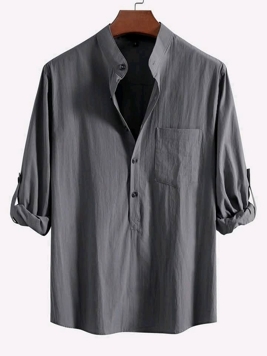 Ash Colour Premium Cotton Full Sleeve Katua