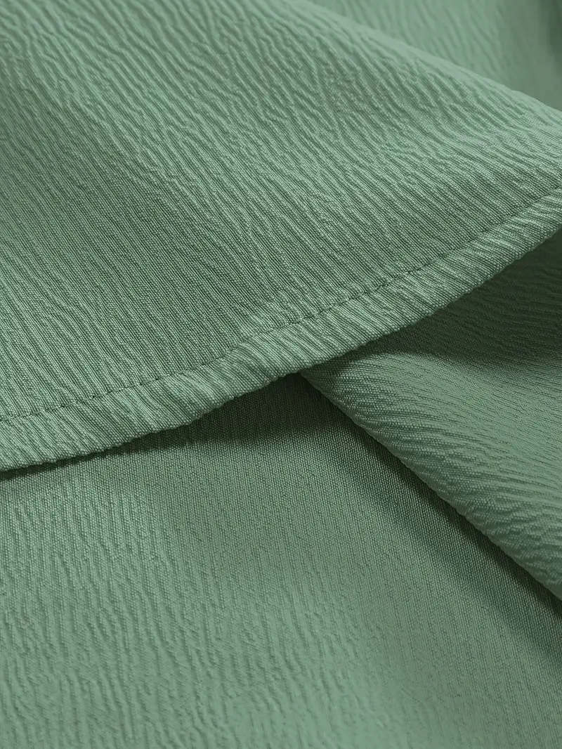 See Green Band Collar Solid Cotton Shirt