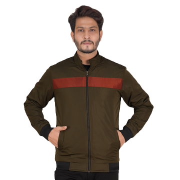 Olive Contrast Tipped Suskin Jacket DGI-440