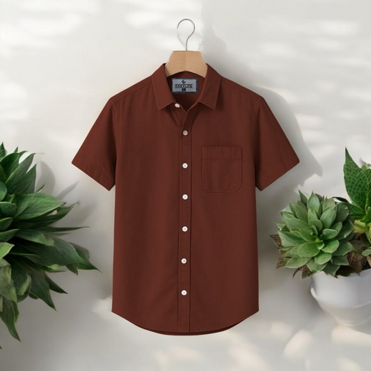 Whine Solid Cotton Shirt