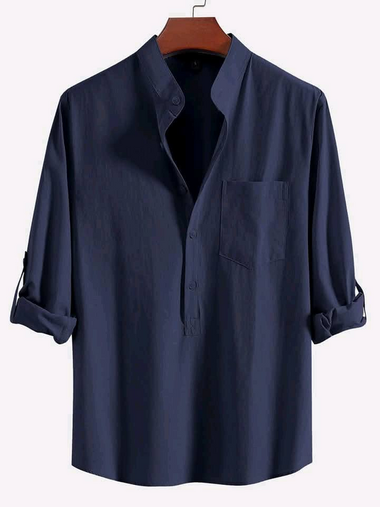 Navy Blue Colour Premium Cotton Full Sleeve Katua