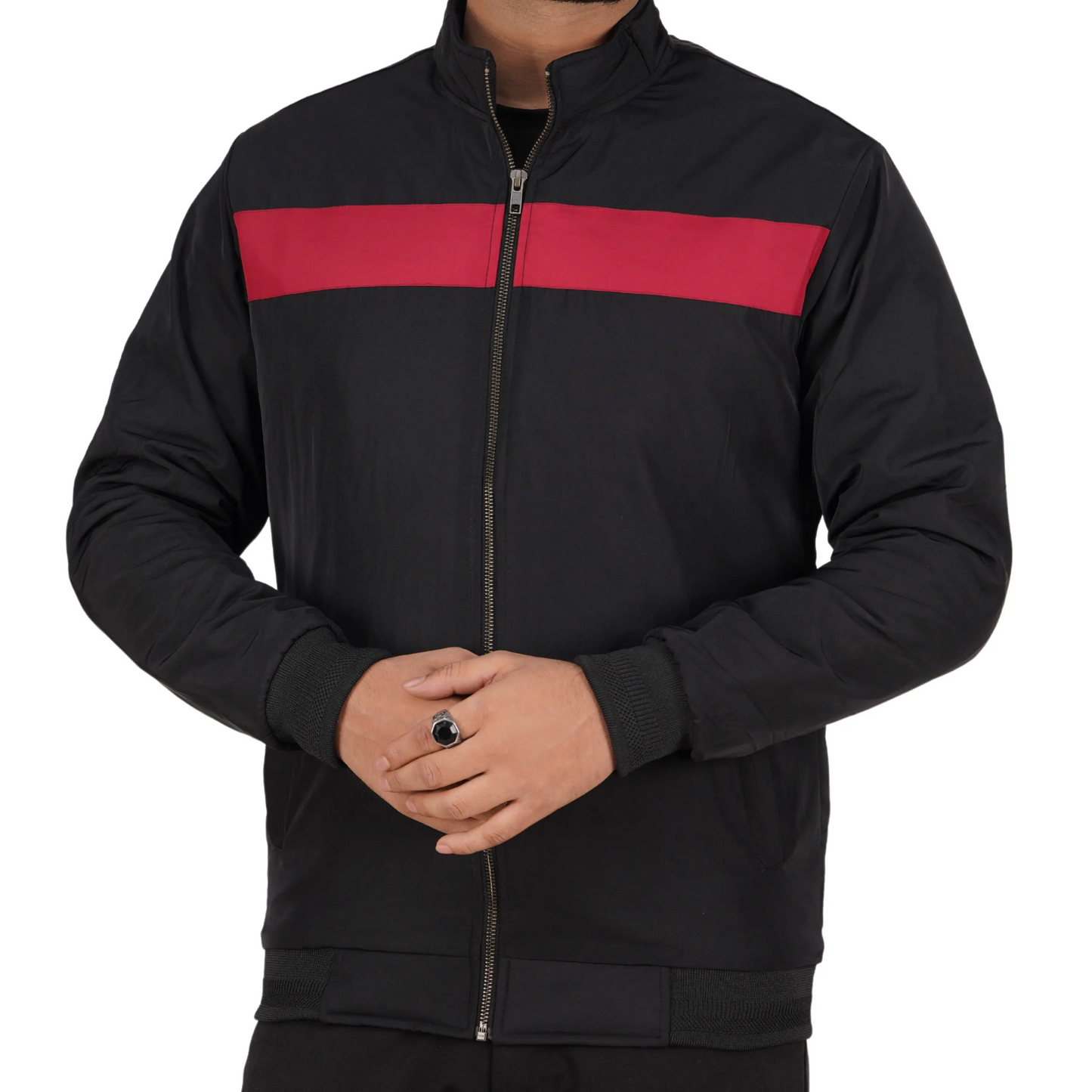 Black Contrast Tipped Suskin Jacket DGI-400