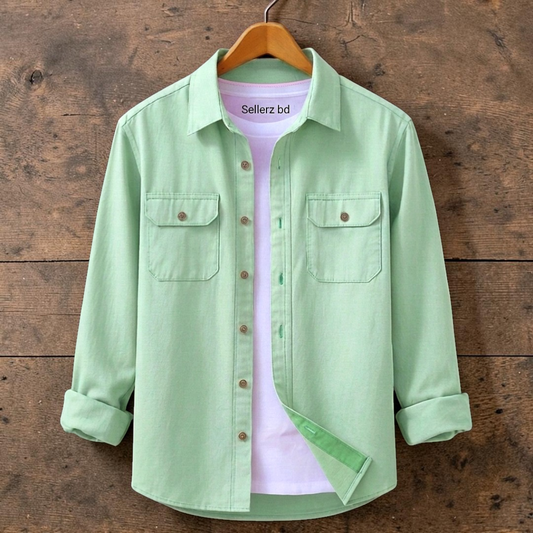Lemon Colour Double Pocket Full Sleeve Shirt