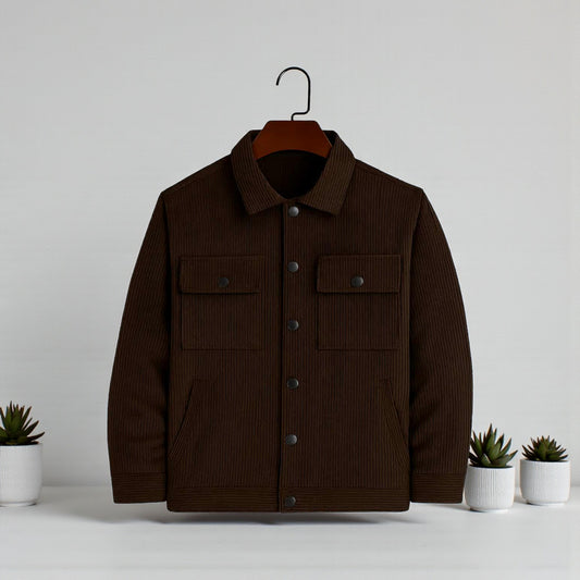 Dark Chocolate Luxuries Men's Corduroy Light Weightt Jacket